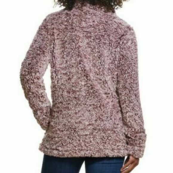 Weatherproof fuzzy pink quarterzip sherpa jacket - Picture 2 of 9